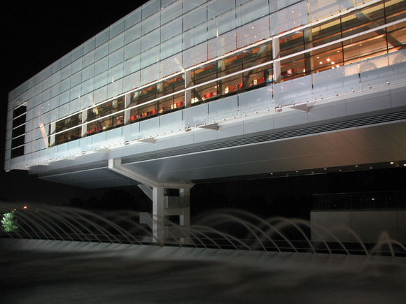 Clinton Library at Night - Fountain
