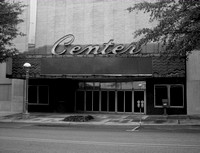 Center Movie Theater - Main Street - Black and White