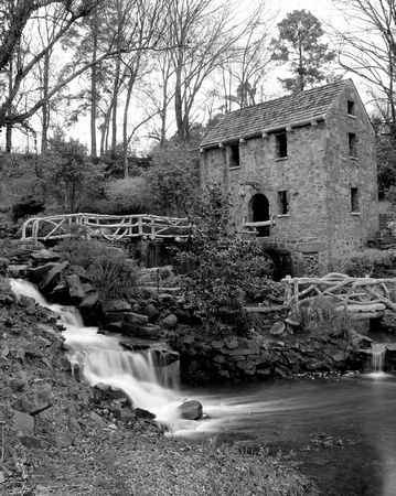 Old Mill with Waterfall - Vertical