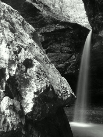 Pam's Grotto Falls - Black and White