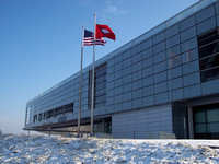 Clinton Presidential Library - Angled View in the Snow