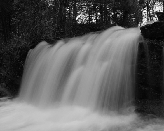 Spencer Mountain Falls - Black and White