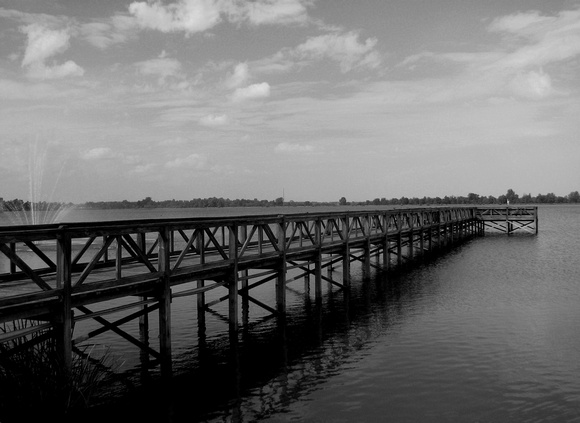 Pier at Lake Saracen - Black and White