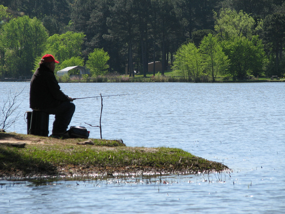 Fisherman along the Banks of Beaverfork Lake